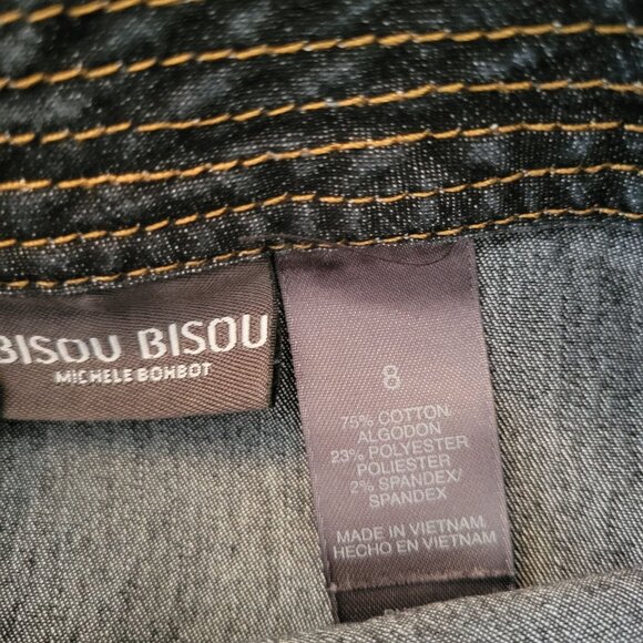 Bisou Bisou Denim Skirt 8 Blue Fishtail Stretch Mermaid Trumpet Whimsygoth - Picture 4 of 7